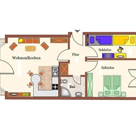 Haus Duhner Brise Whg. 4, Seesicht Appartement *